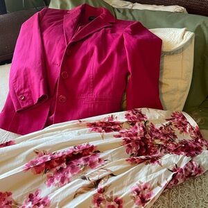 Ann Taylor Fuchsia Blazer matching floral skirt sold separately